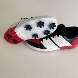 Nike Jordan Nu Retro 1 G Bred Black Red Chicago AJ Golf Shoes Men's 4 FZ4153 001